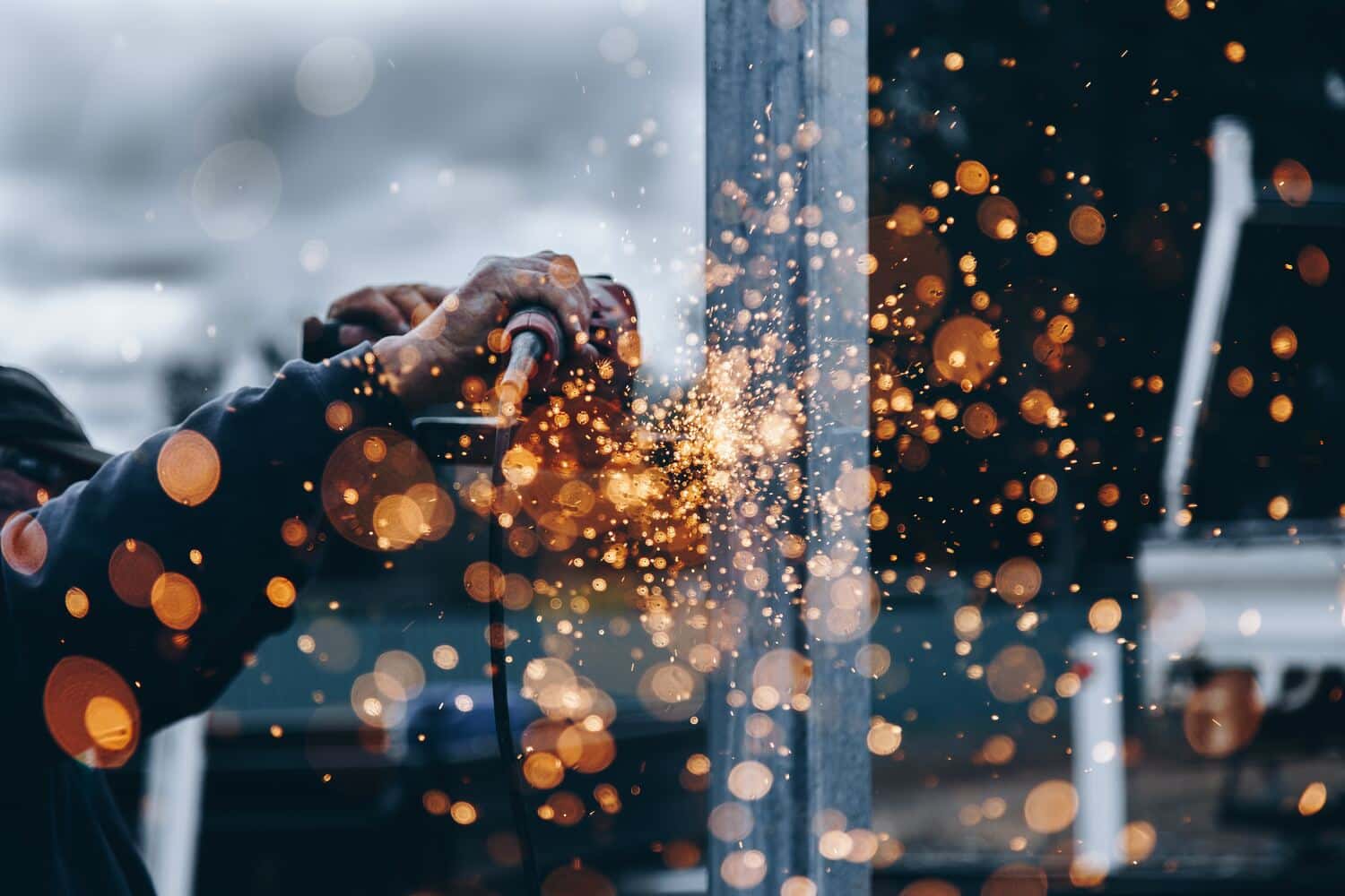Worker is welding